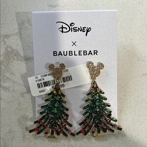 Disney x BaubleBar Mickey Christmas Tree Earrings